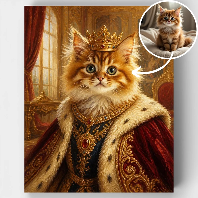 Royal Pet Portrait - Custom Paint by Numbers Kit