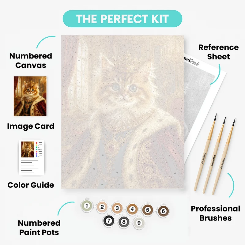 Royal Pet Portrait - Custom Paint by Numbers Kit
