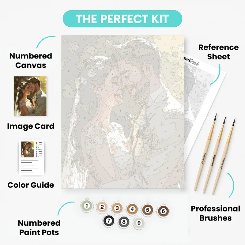 Wedding Couple Embrace - Paint by Numbers Kit