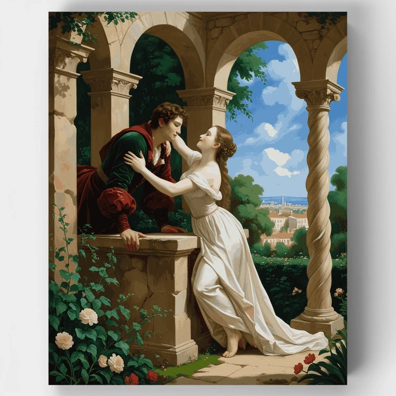 Romeo and Juliet Balcony Scene - Paint by Numbers Kit