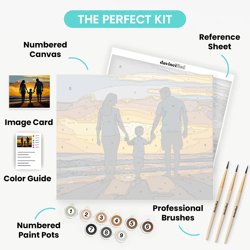 Sunset Beach Family - Paint by Numbers Kit