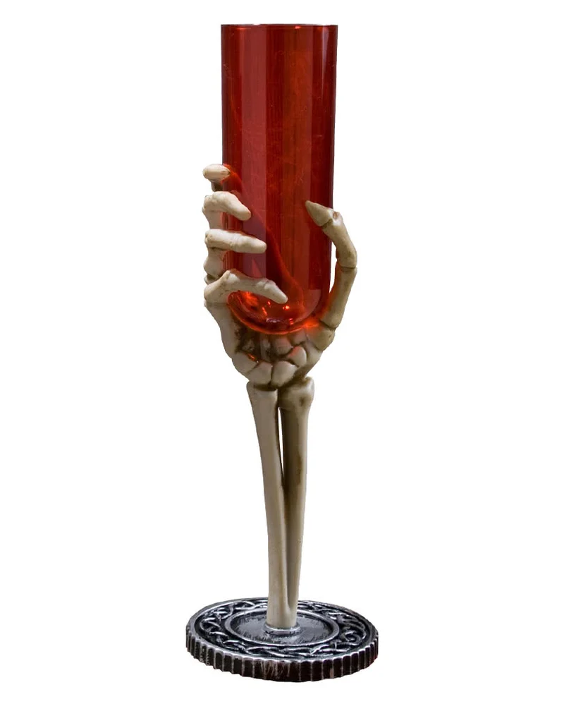Sektkelch Skeletthand Rot