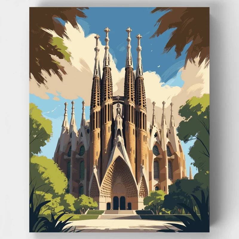 Sagrada Familia Cathedral - Paint by Numbers Kit