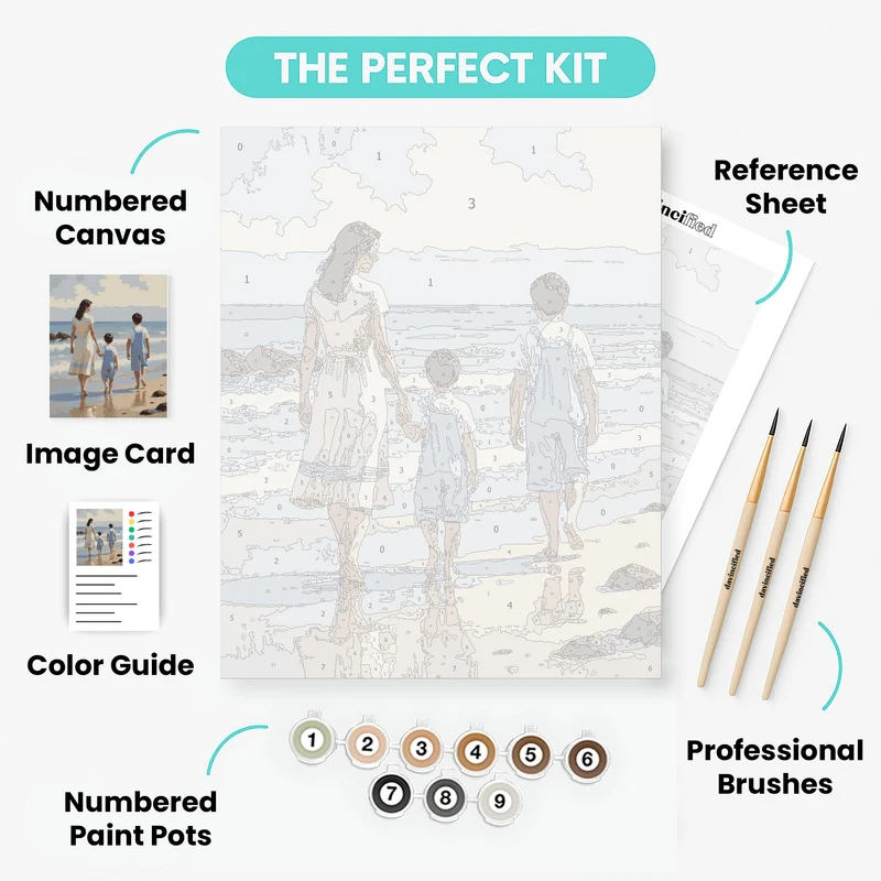 Beach Family Walk - Paint by Numbers Kit