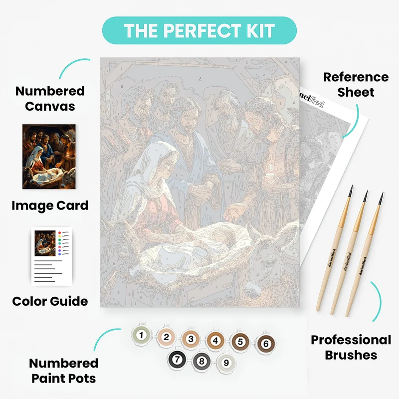 Nativity with Shepherds - Paint by Numbers Kit