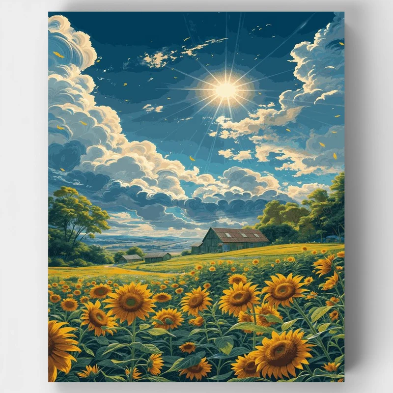"Sunflower Serenade: A Countryside Coloring Escape by LofiArtLoft"