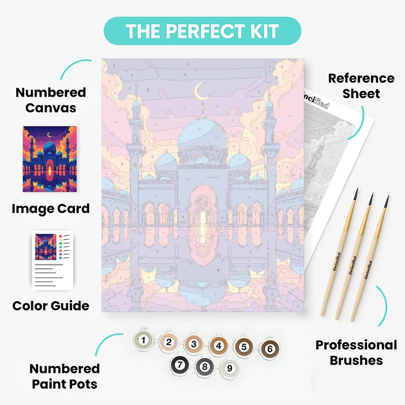 Vibrant Mosque Reflection - Paint by Numbers Kit