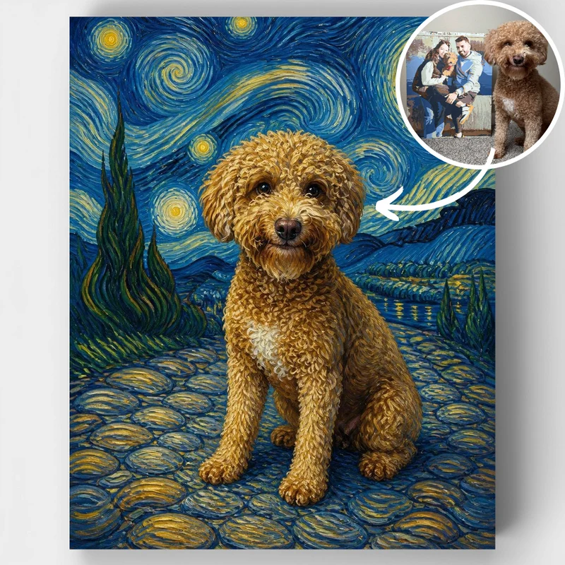 Starry Night Pet - Custom Paint by Numbers Kit