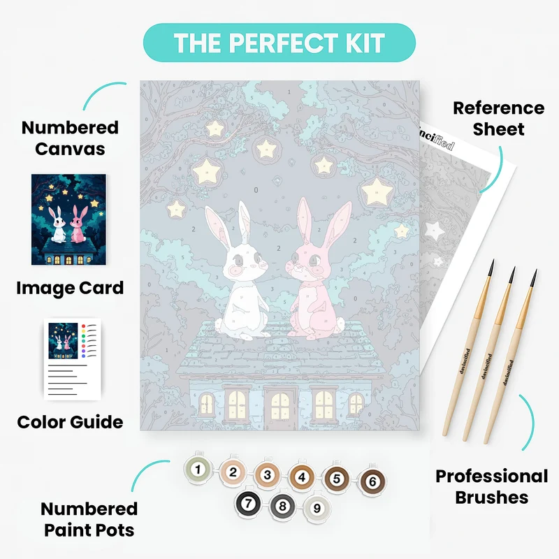 Starlit Bunnies - Paint by Numbers Kit