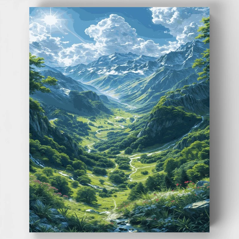 "Majestic Mountain Escape: A LofiArtLoft Coloring Adventure"