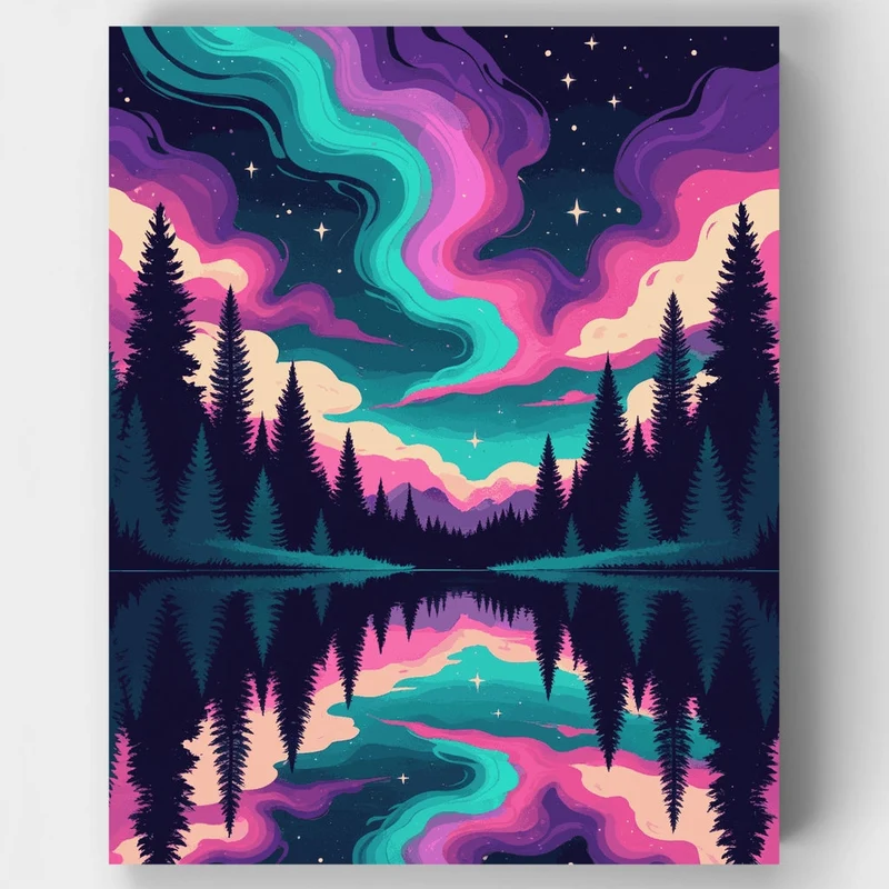 Northern Lights Aurora - Paint by Numbers Kit