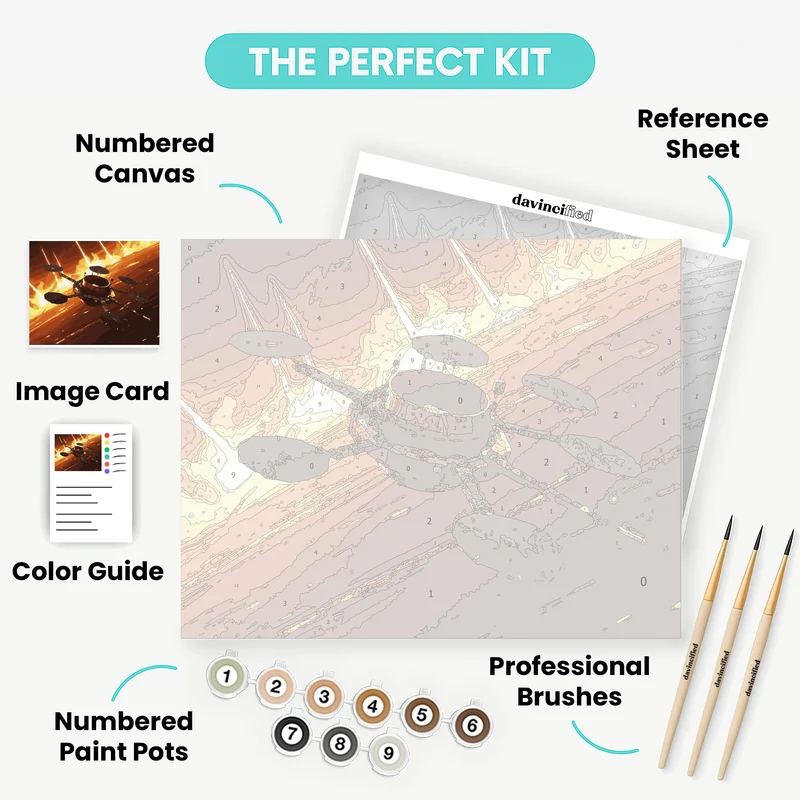 Space Probe Orbiting Mars - Paint by Numbers Kit