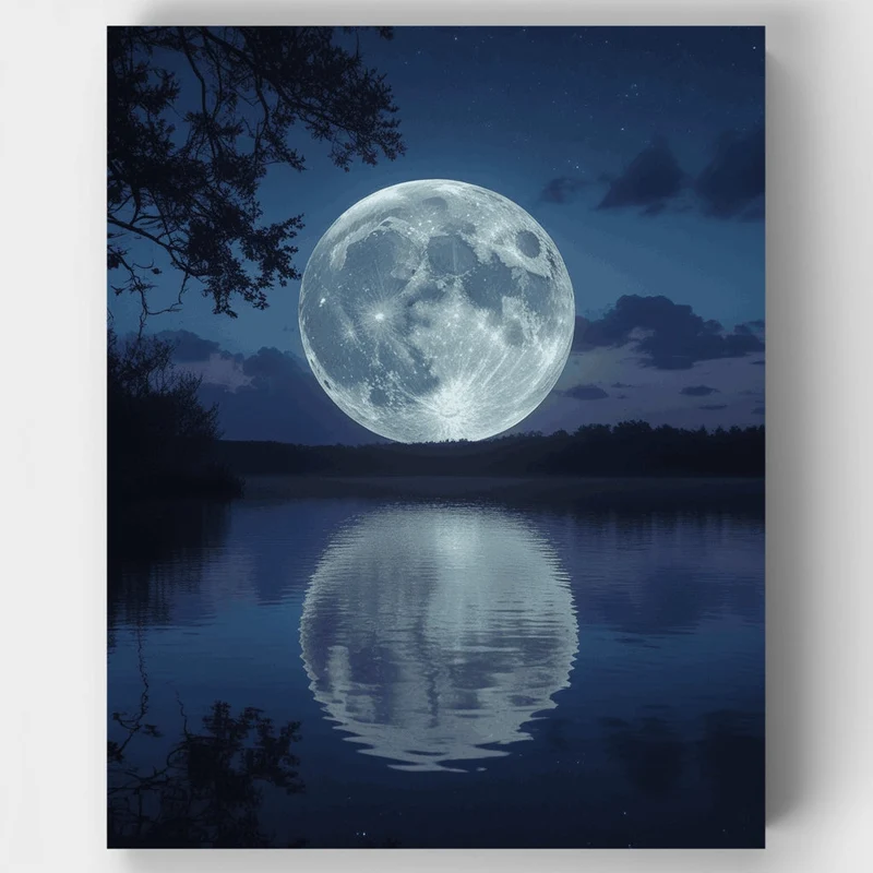 Full Moon Reflection - Paint by Numbers Kit