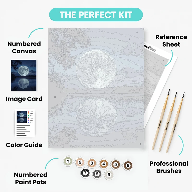 Full Moon Reflection - Paint by Numbers Kit