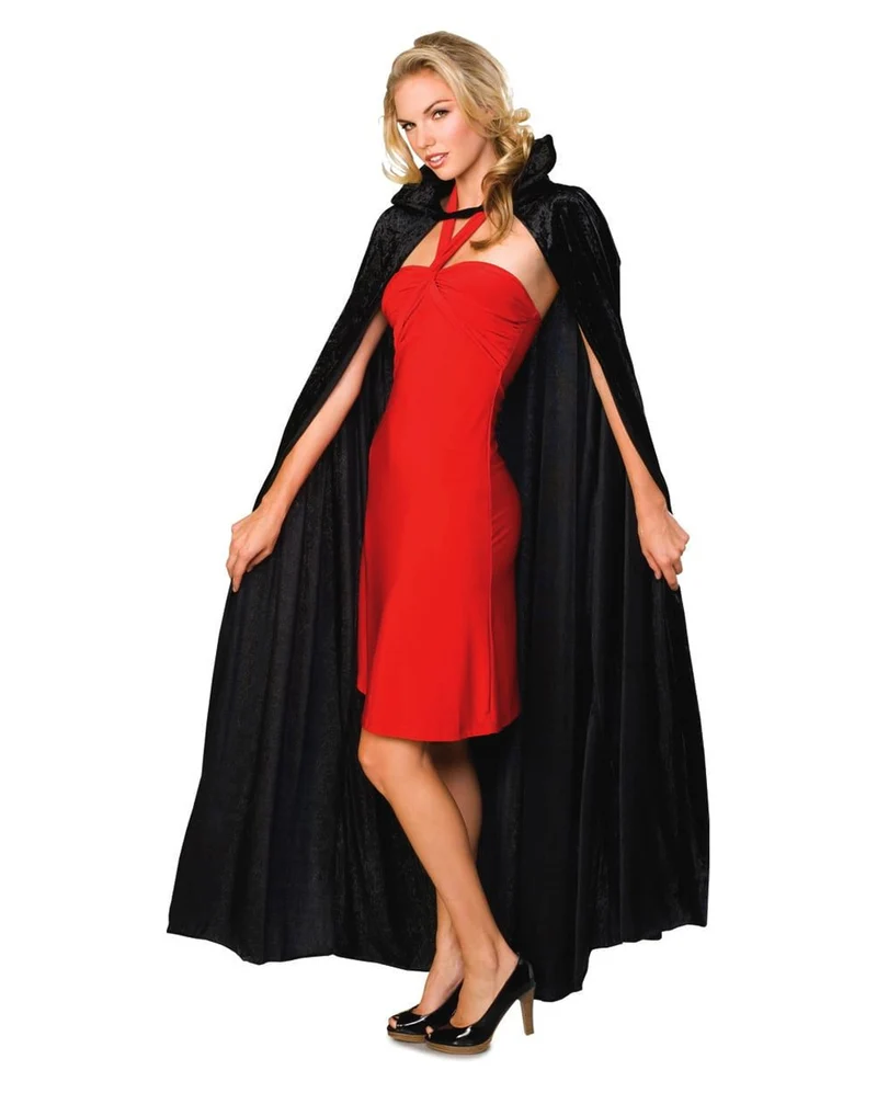 Dracula Cape schwarzer Crush Samt