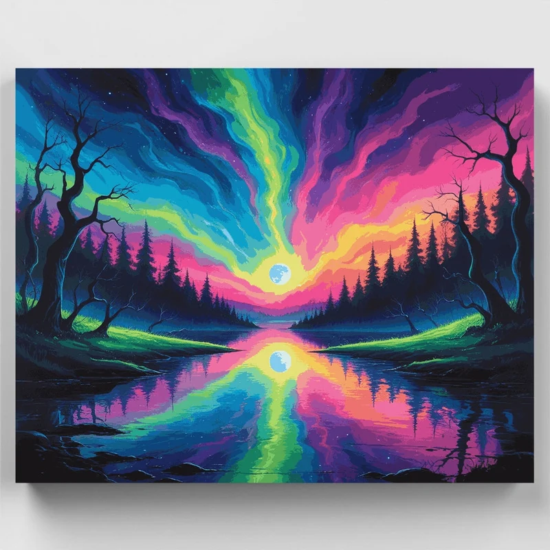 Cosmic Aurora Lake - Paint by Numbers Kit