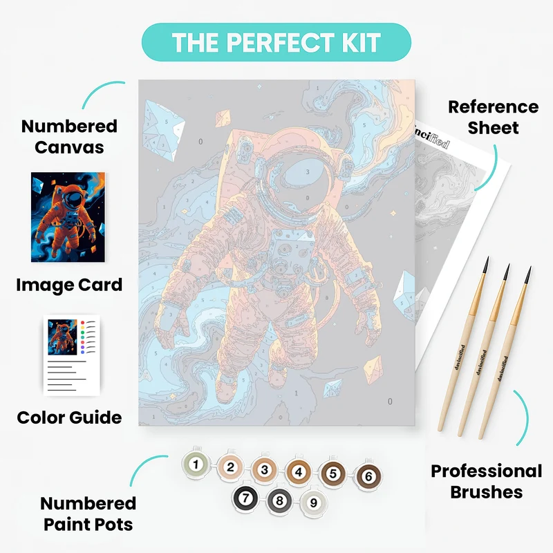 Cosmic Voyager in Nebula - Paint by Numbers Kit