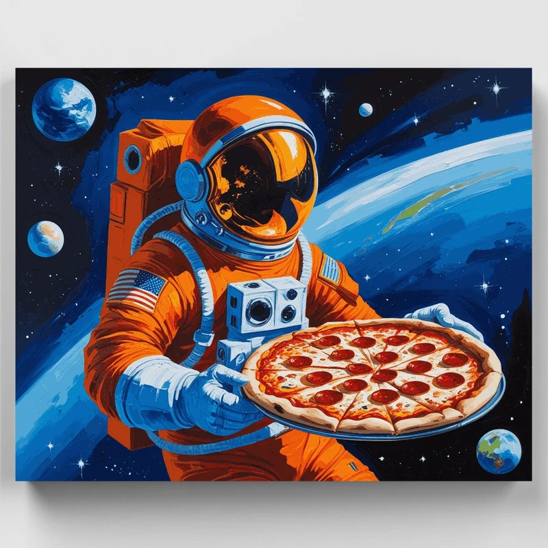 Space Pizza Delivery - Paint by Numbers Kit