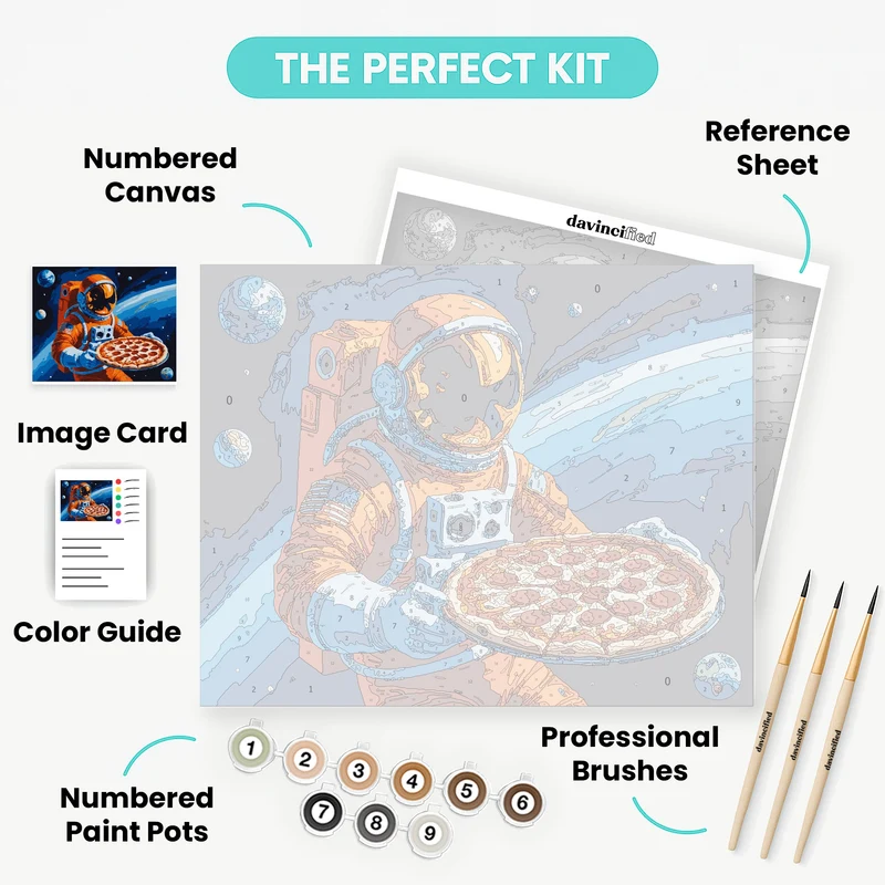 Space Pizza Delivery - Paint by Numbers Kit