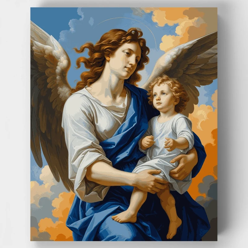 Guardian Angel with Child - Paint by Numbers Kit