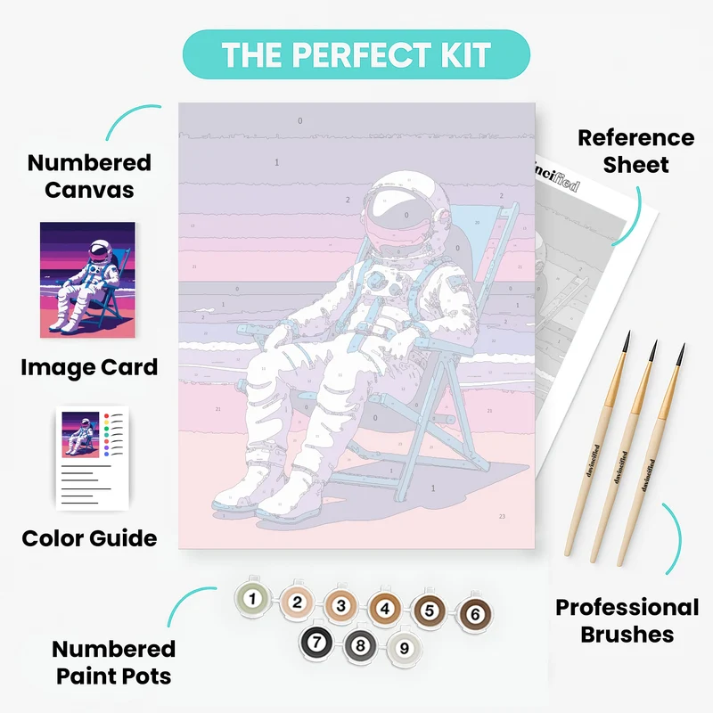 Astronaut Beach Day - Paint by Numbers Kit