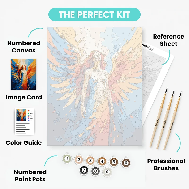 Angel with Fiery Wings - Paint by Numbers Kit