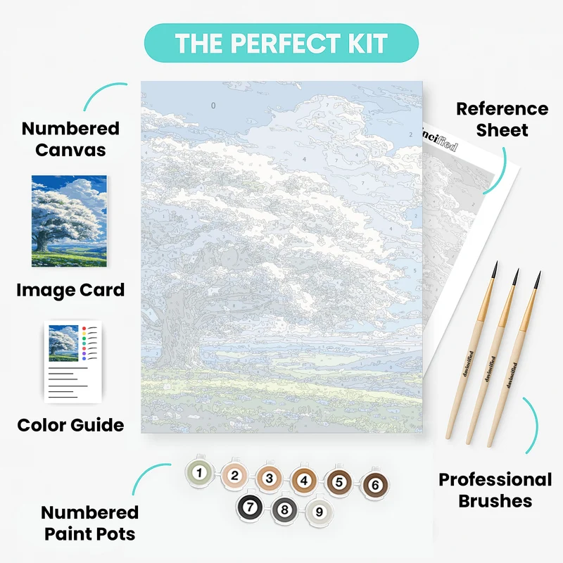 Blossoming White Tree - Paint by Numbers Kit