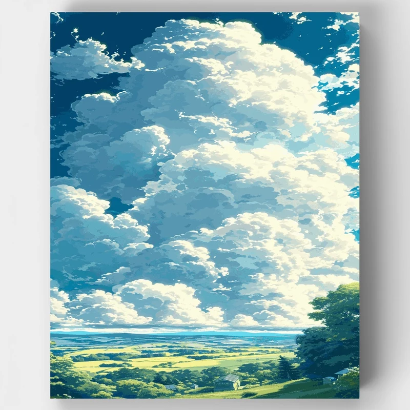 Majestic Clouds Over Countryside - Paint by Numbers Kit