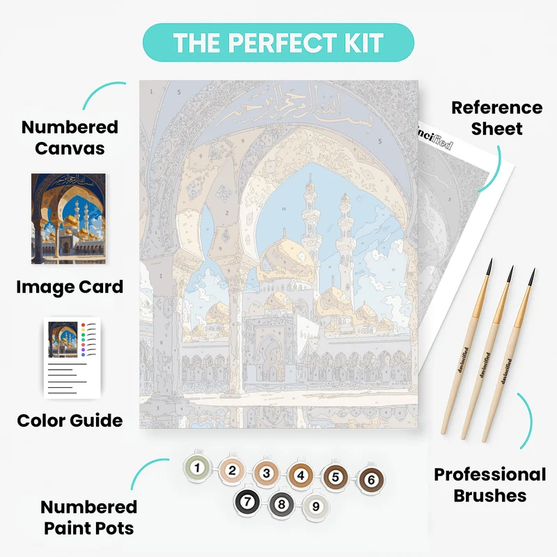 Golden Mosque Domes - Paint by Numbers Kit