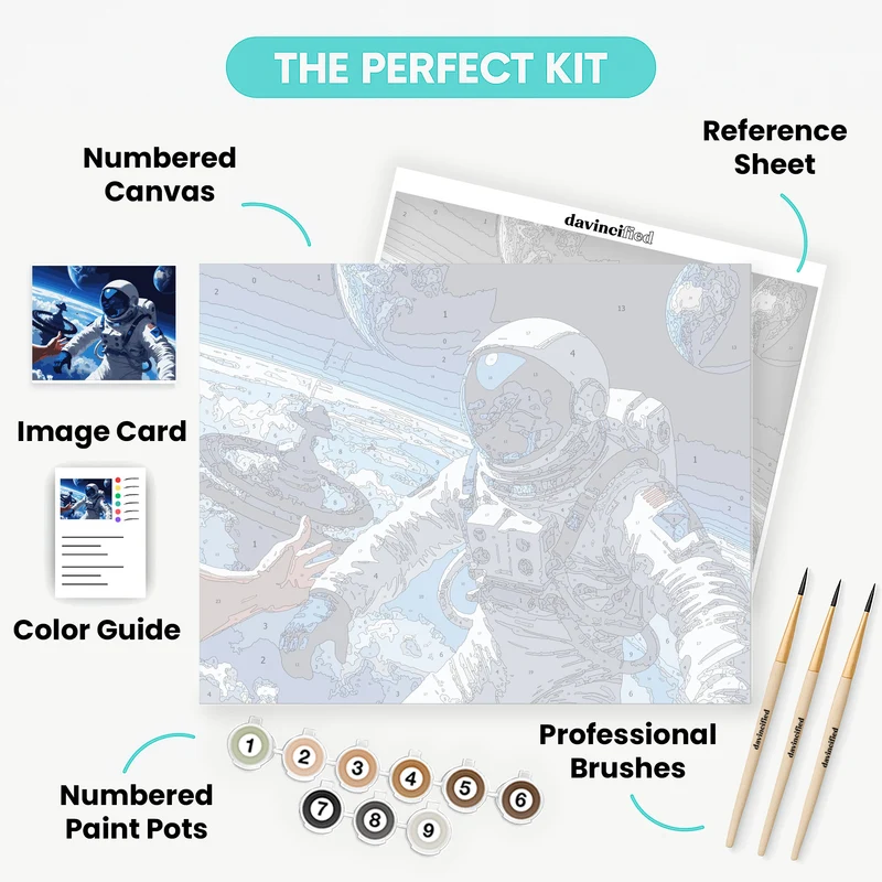 Astronaut Space Station Encounter - Paint by Numbers Kit