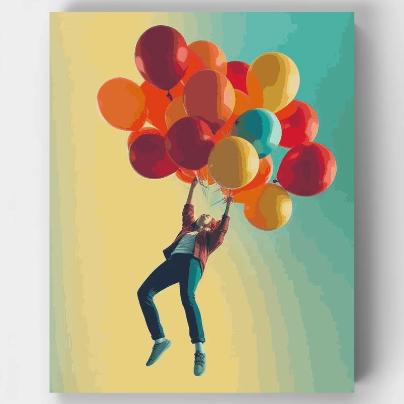 Floating with Balloons - Paint by Numbers Kit