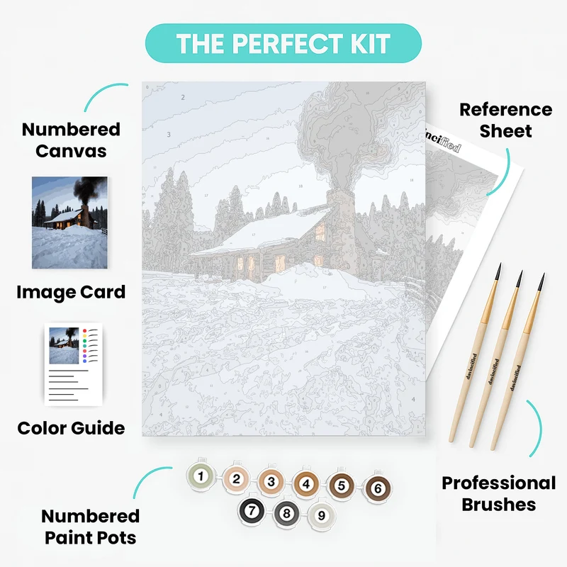 Cozy Winter Cabin - Paint by Numbers Kit