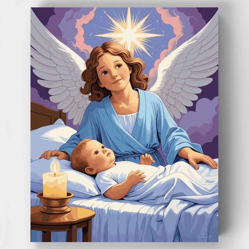 Guardian Angel with Baby - Paint by Numbers Kit