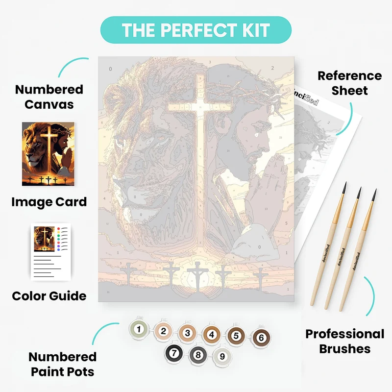 Lion and Christ - Paint by Numbers Kit