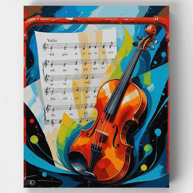 Vibrant Violin Symphony - Paint by Numbers Kit