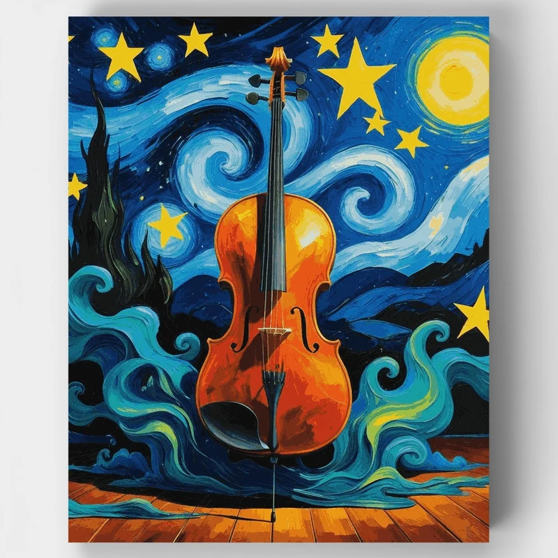 Starry Night Violin - Paint by Numbers Kit