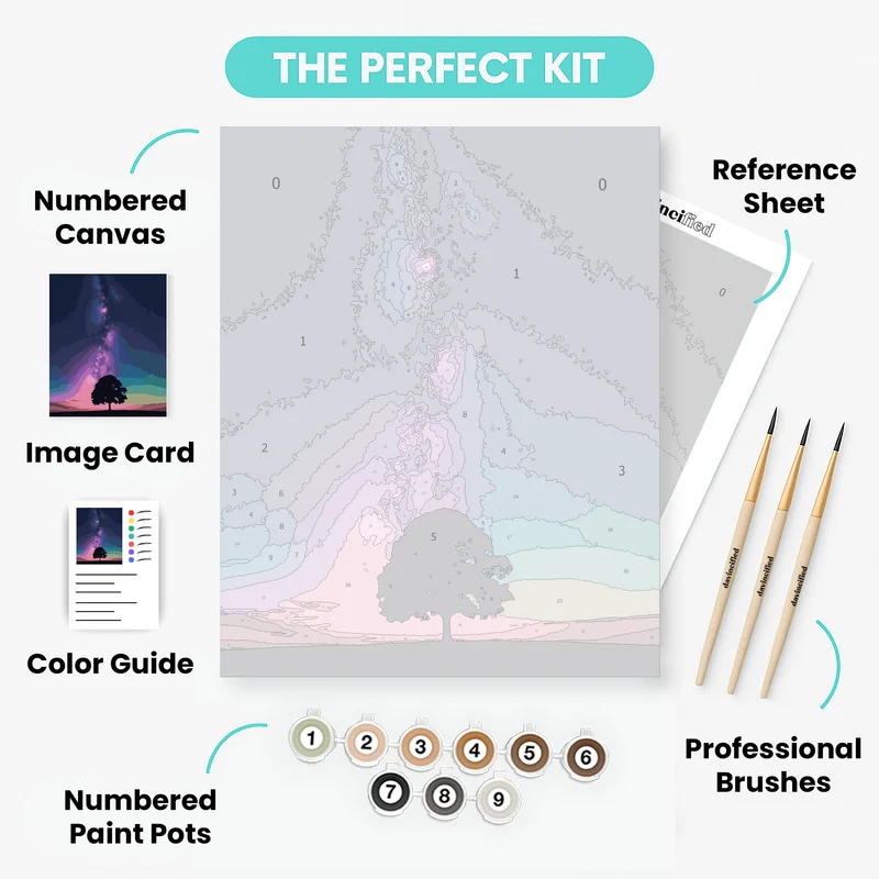 Cosmic Tree Silhouette - Paint by Numbers Kit