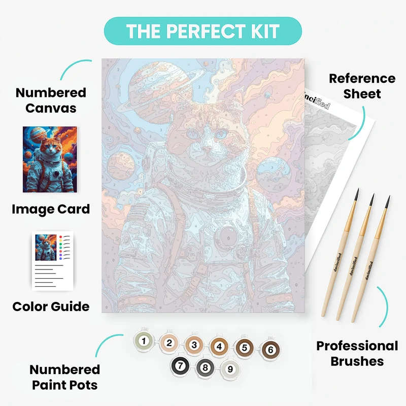 Cosmic Cat Astronaut - Paint by Numbers Kit