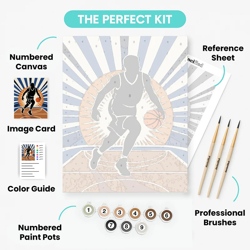 Basketball Player Silhouette - Paint by Numbers Kit