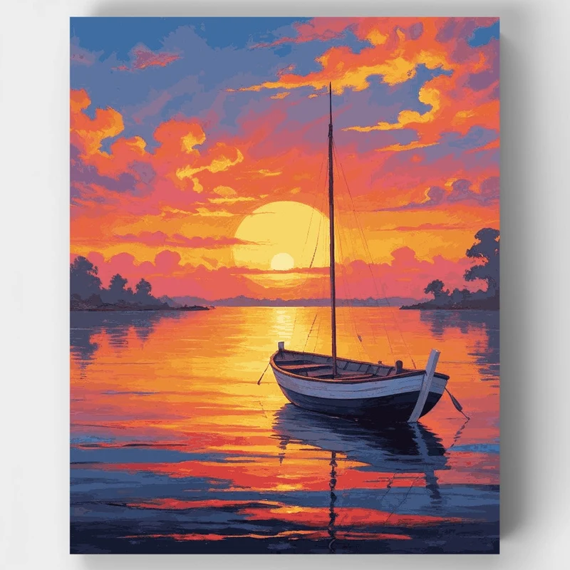 Sunset Sailboat - Paint by Numbers Kit