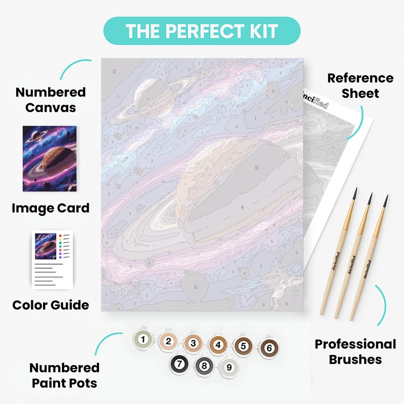 Cosmic Gas Giants - Paint by Numbers Kit