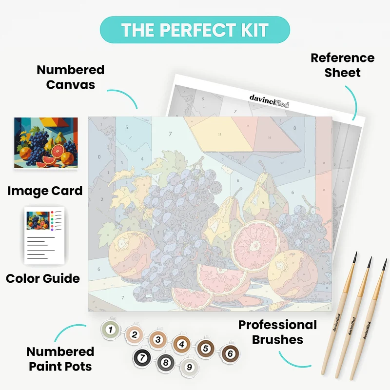 Vibrant Fruit Still Life - Paint by Numbers Kit