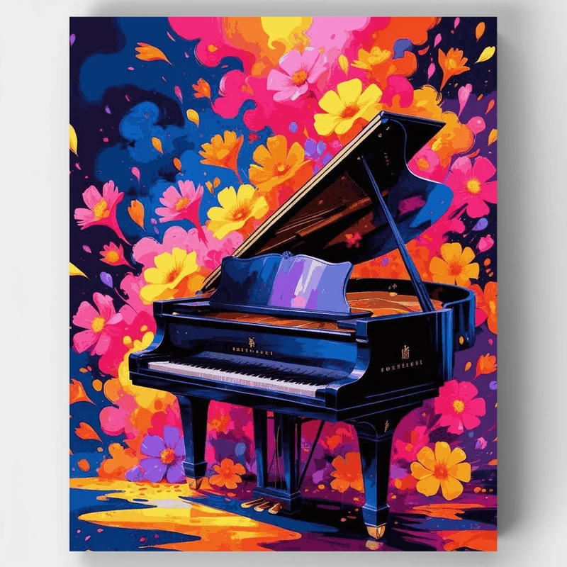 Vibrant Piano Bloom - Paint by Numbers Kit