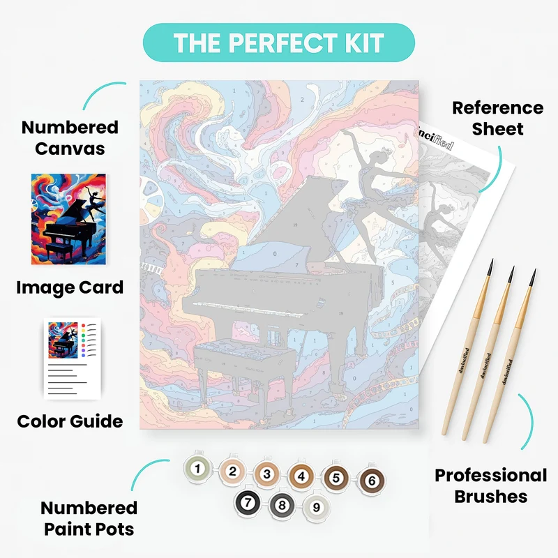Symphony of Dance and Piano - Paint by Numbers Kit