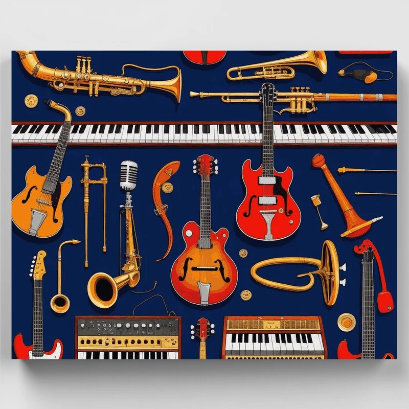 Musical Instruments Symphony - Paint by Numbers Kit