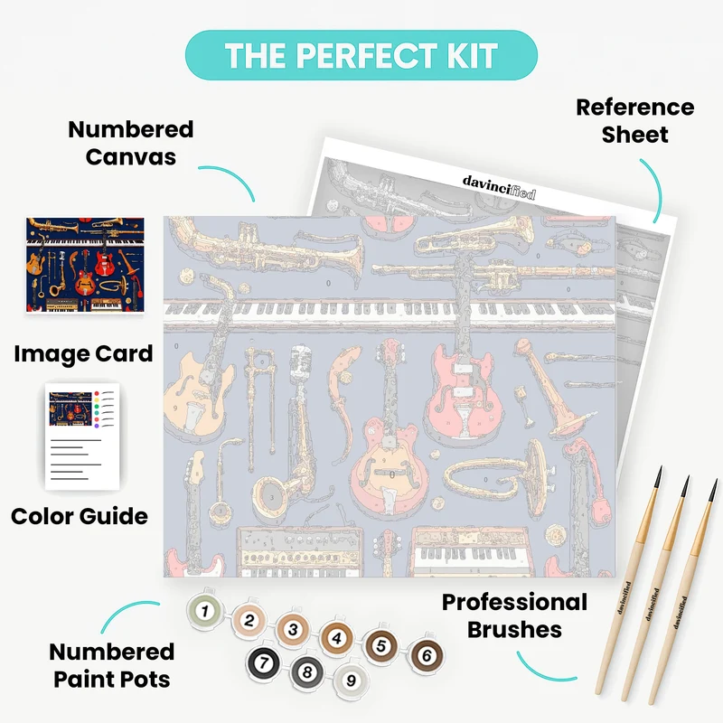 Musical Instruments Symphony - Paint by Numbers Kit