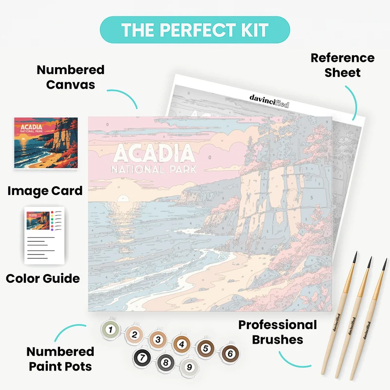 Sunset at Acadia Cliffs - Paint by Numbers Kit