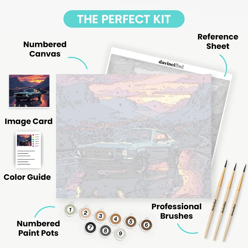 Mountain Sunset Road - Paint by Numbers Kit
