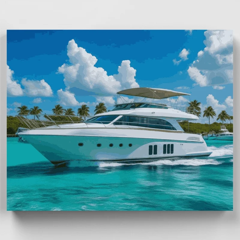 Luxury Yacht Paradise - Paint by Numbers Kit