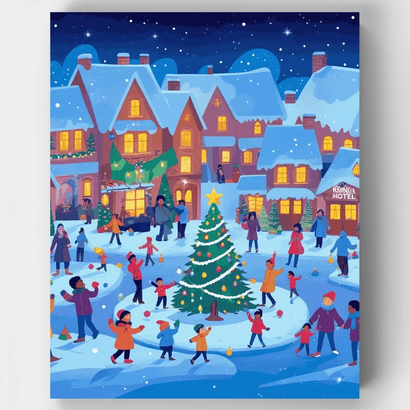 Winter Wonderland Skating - Paint by Numbers Kit